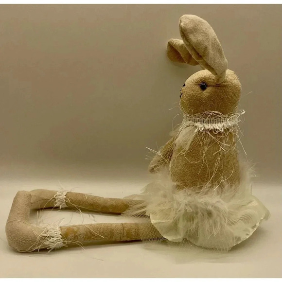 Bella Lux Easter Shelf Sitter Ballerina Bunny Rabbit Doll 11.5” Sitting 20” Long - Picture 4 of 5
